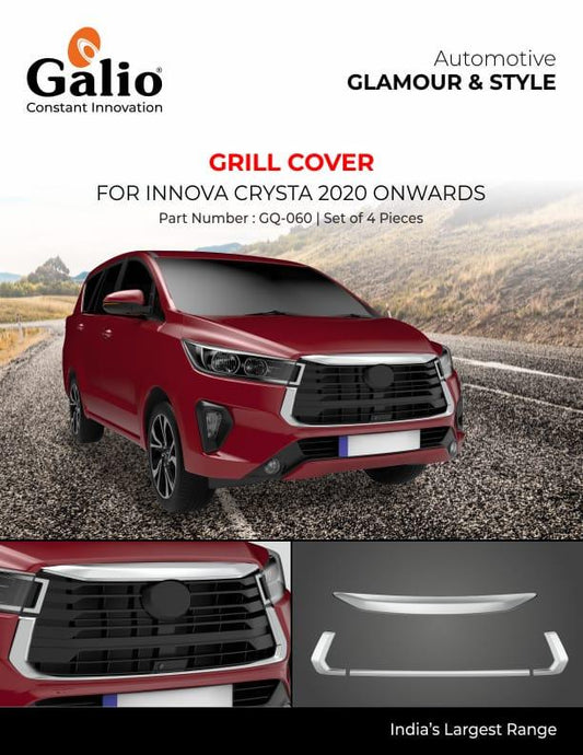 Galio Grill Cover For Toyota Innova Crysta (2020 onwards) (Set of 4 Pcs.) - Autosparz