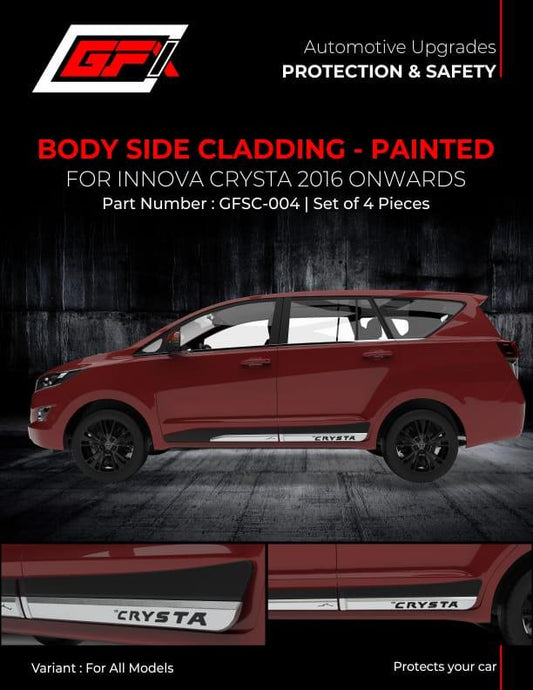 GFX Body Side Cladding-Painted for Toyota Innova Crysta (2016 onwards)( Set of 4 pcs) - Autosparz