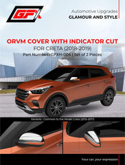 GFX Chrome finish Outside Rear View Mirror (ORVM) Cover With Indicator Cut For Hyundai Creta (2018-2019) (Set of 2 Pcs.) - Autosparz