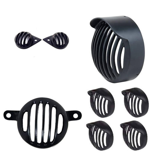 Motocare Metal Cap Grill For Royal Enfield (Black, Set of 8) - Autosparz