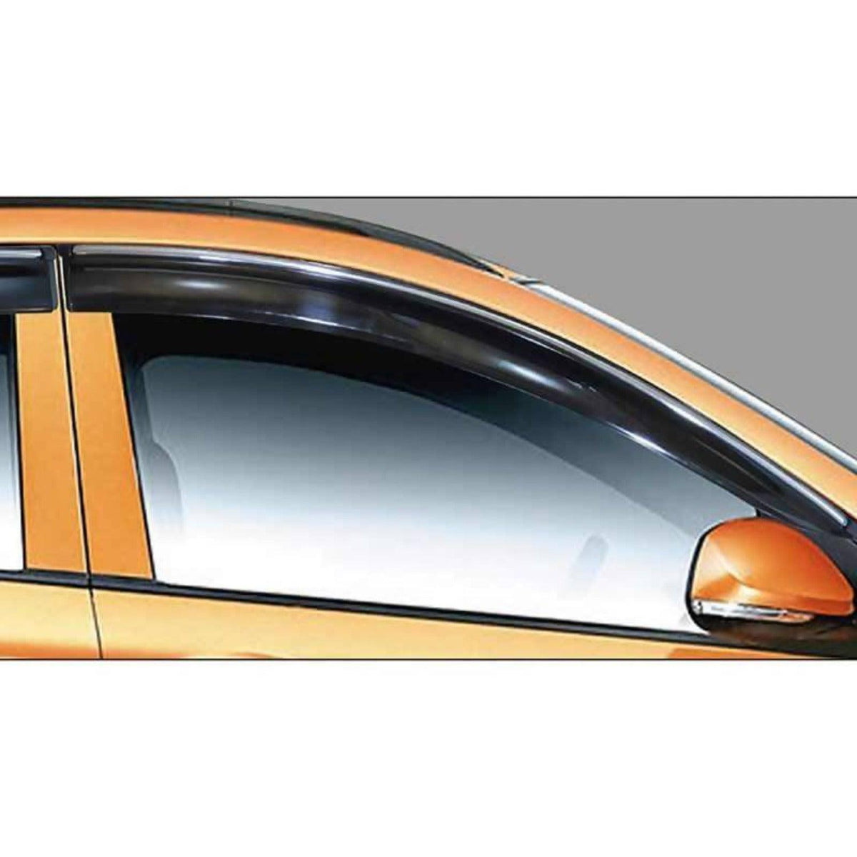 Galio Car Window Door Wind Visor with Silver Chrome Line for Hyundai i-10 Grand - Autosparz