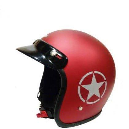 Ergo Jetstar with sticker Open Face Helmet (Mat Cherry Red) - Autosparz