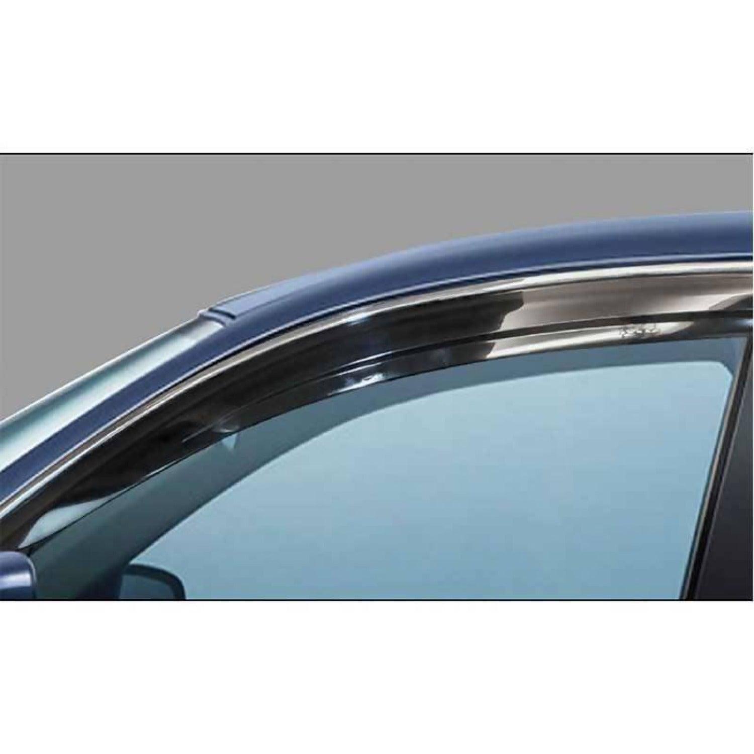 Galio Car Window Door Wind Visor with Silver Chrome Line for