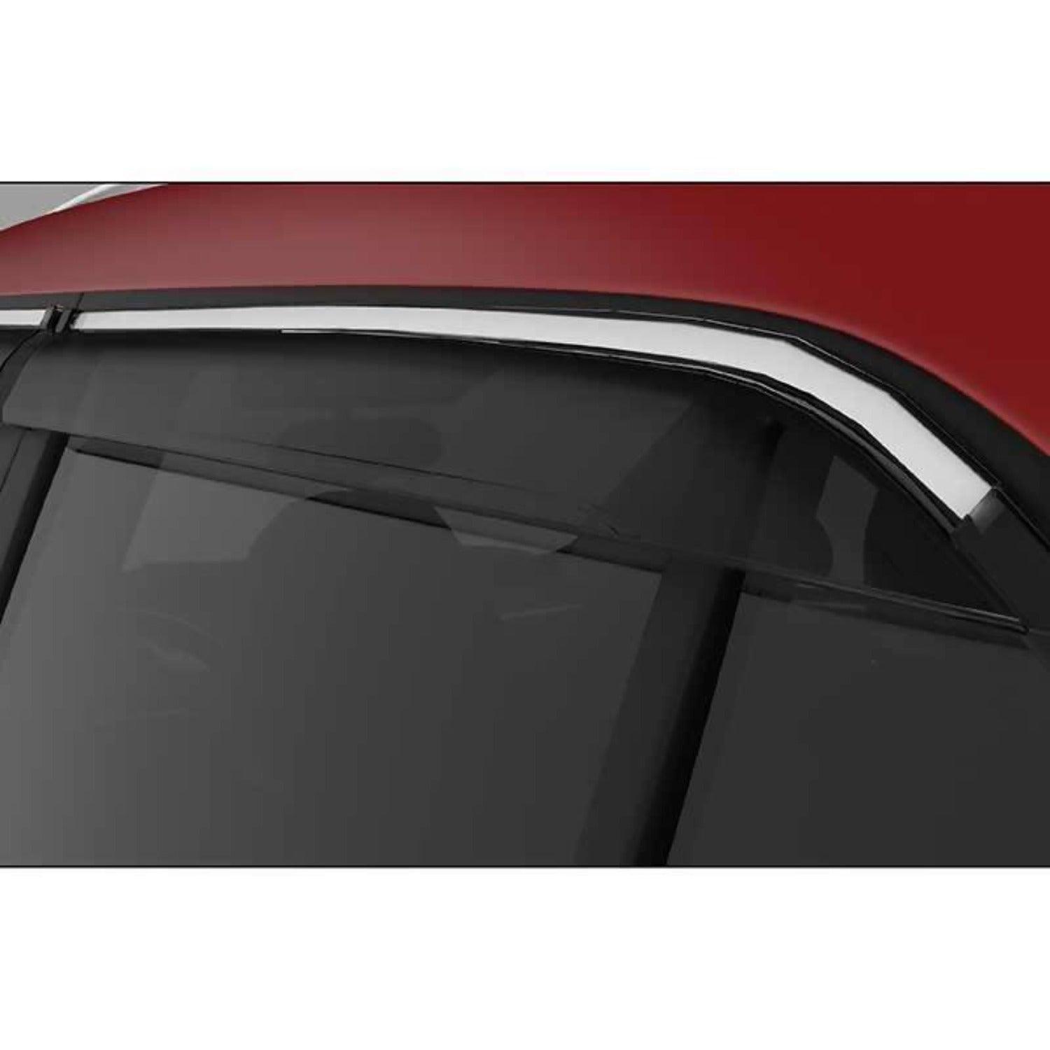 Galio Car Window Door Wind Visor with Silver Chrome Line for Hyundai Creta (2015-2019) 2016-2019 - Autosparz