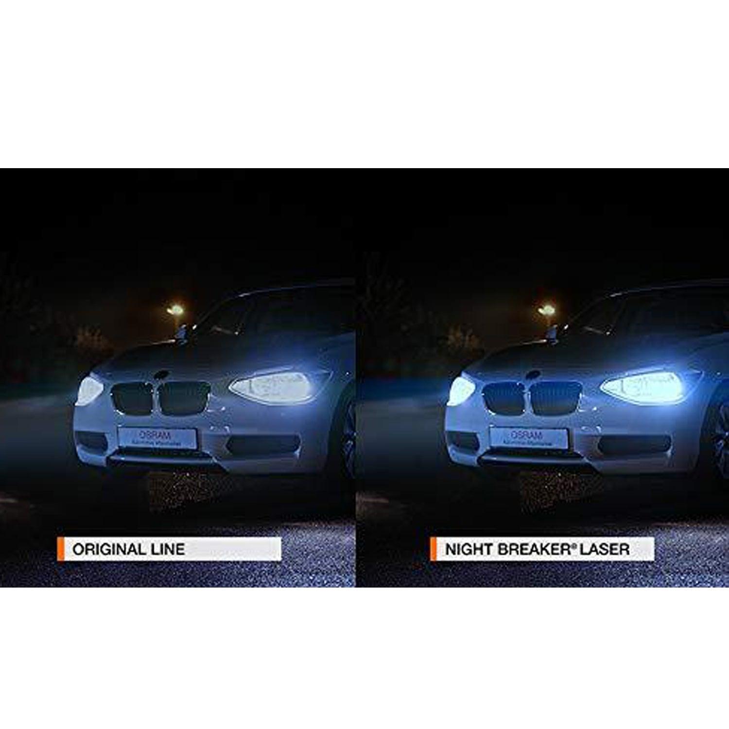  OSRAM NIGHT BREAKER LASER H1, next generation, 150% more  brightness, halogen headlamp, 64150NL-HCB, 12V, passenger car, duo box (2  lamps) : Automotive