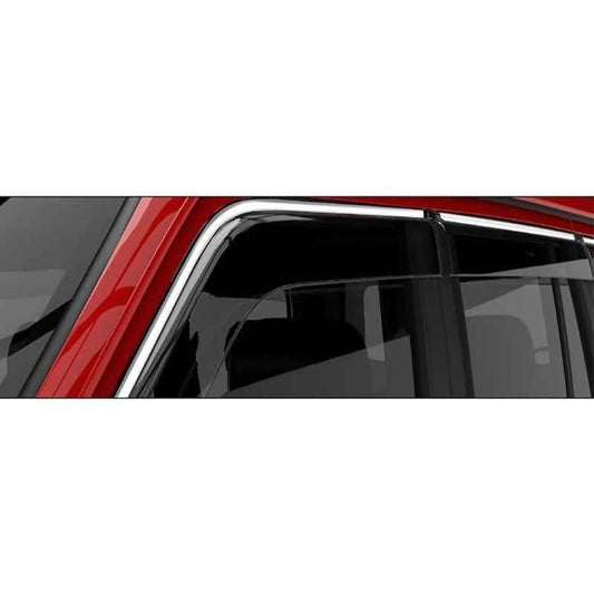 Galio Car Window Door Wind Visor with Silver Chrome Line for Mahindra Scorpio 2009 Onwards (6 Pcs) - Autosparz